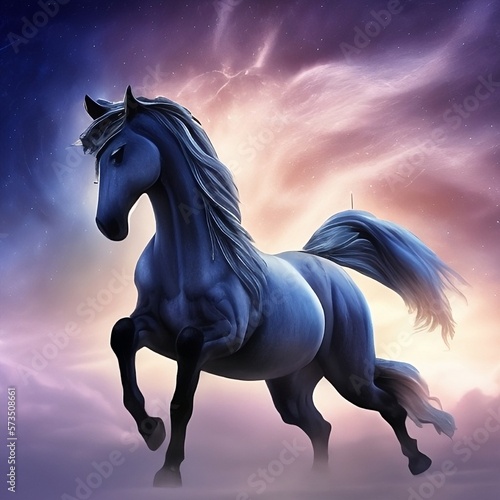 Fantady horse in the sky background photo