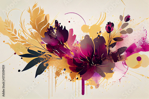 Fleurs abstraites art mural IA G  n  rative