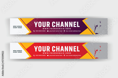 Creative YouTube Channel Art Banner Design and Vector illustration