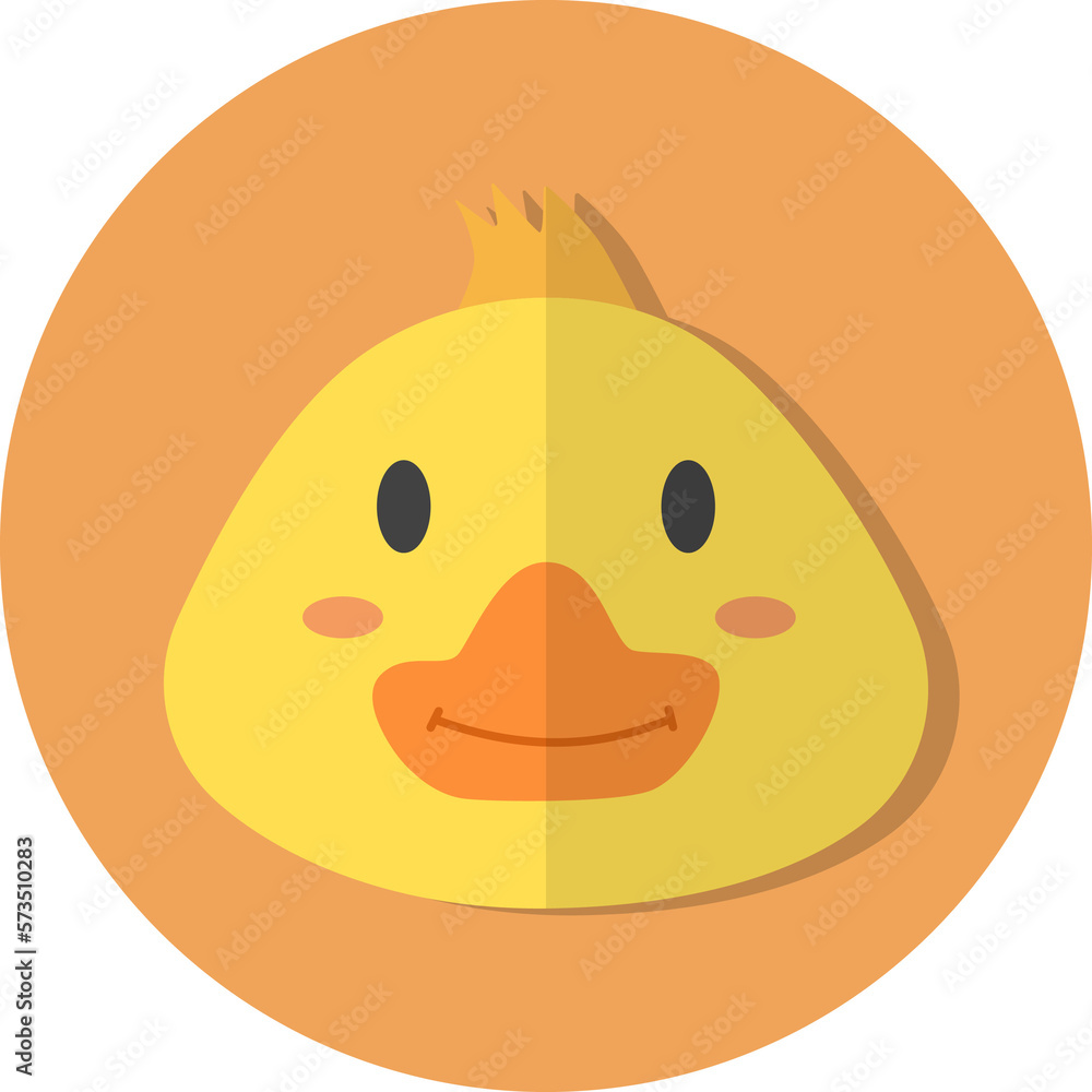 Fototapeta premium duck face icon, Cute animal icon in circle.