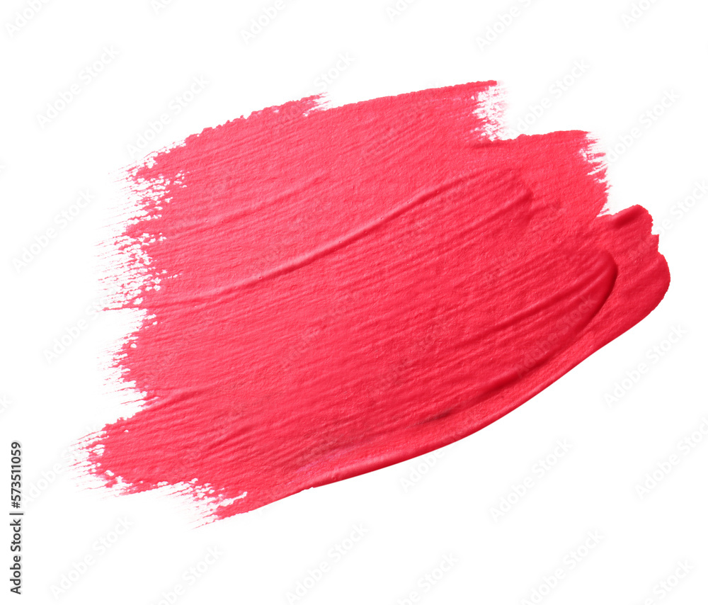 Sample of red paint on white background, top view Sample of red paint on white background, top view