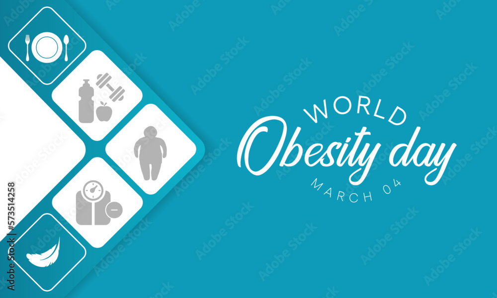 Fototapeta premium World Obesity day is observed every year on March 4, with the view of promoting practical solutions to end the global obesity crisis. Vector illustration