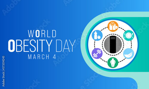 World Obesity day is observed every year on March 4, with the view of promoting practical solutions to end the global obesity crisis. Vector illustration