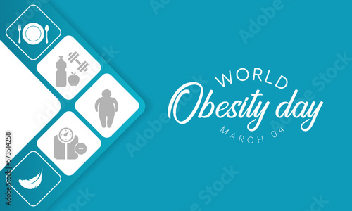 World Obesity day is observed every year on March 4, with the view of promoting practical solutions to end the global obesity crisis. Vector illustration