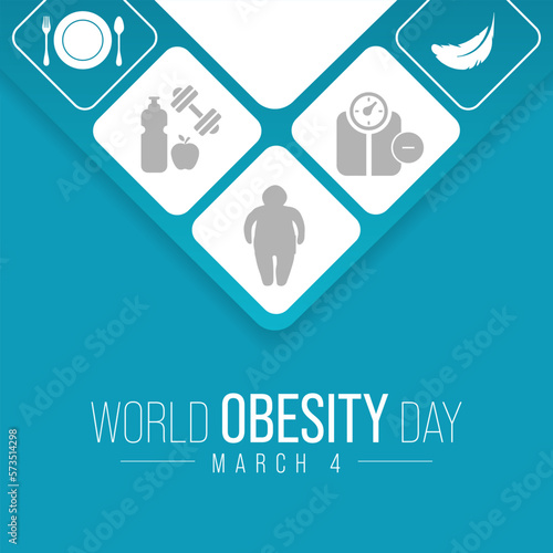 World Obesity day is observed every year on March 4, with the view of promoting practical solutions to end the global obesity crisis. Vector illustration