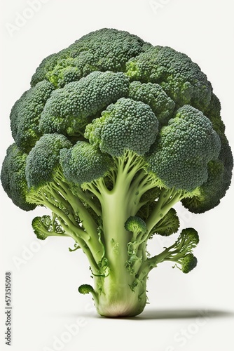 Broccoli on white background. Healthy food concept generative ai