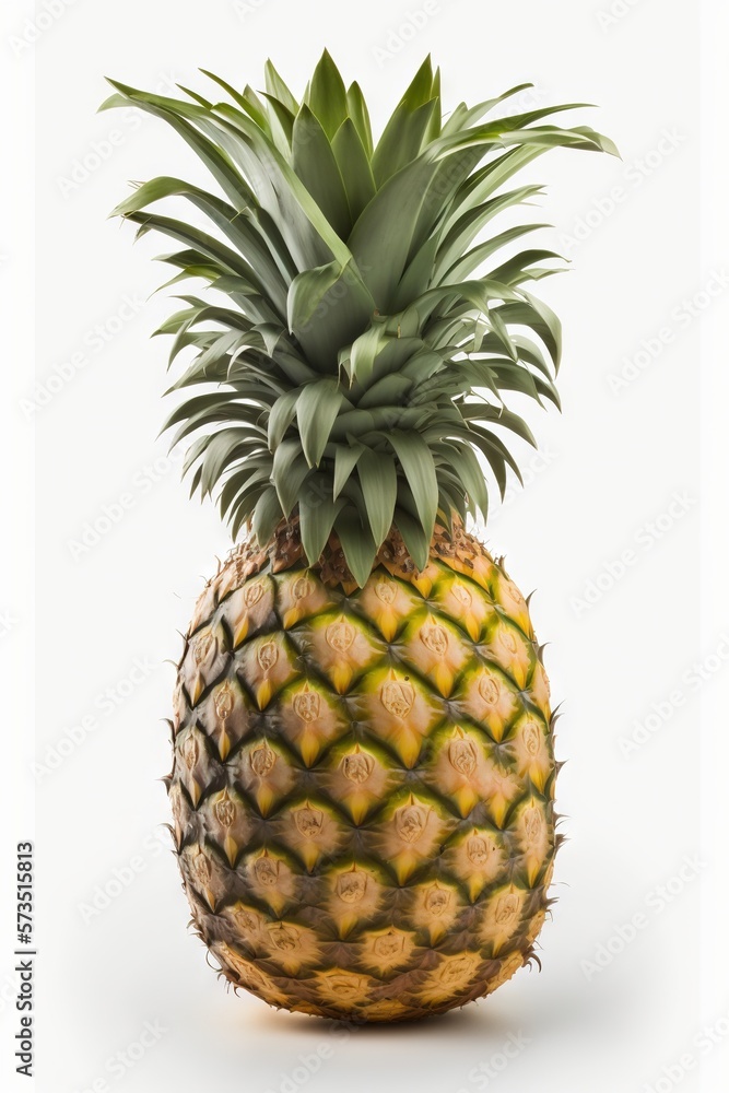 Fototapeta premium Pineapple on white background. Healthy food concept generative ai
