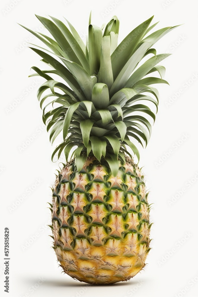 Fototapeta premium Pineapple on white background. Healthy food concept generative ai