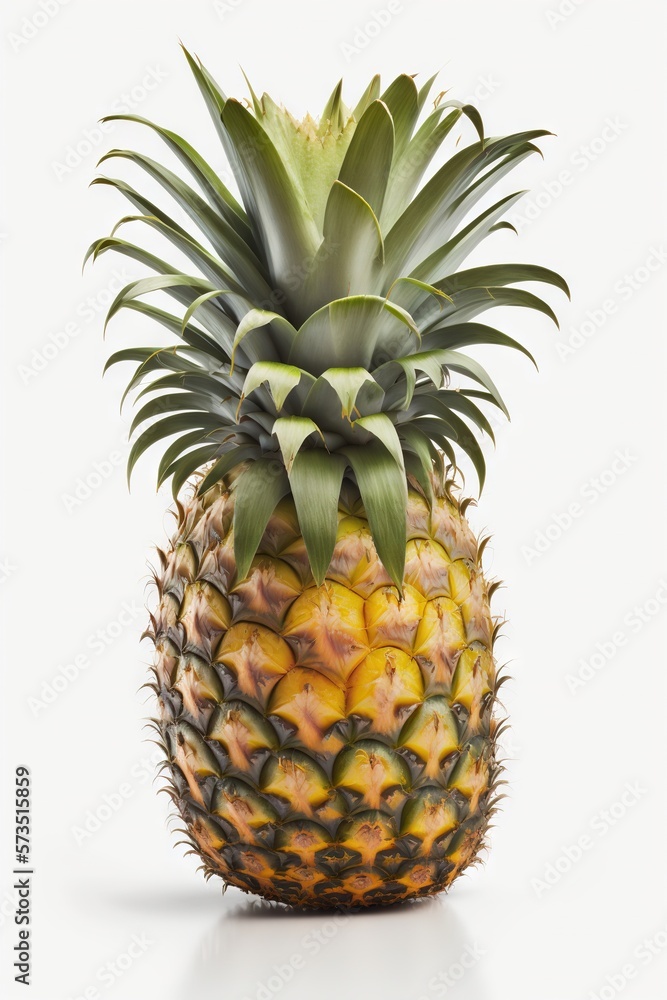 Fototapeta premium Pineapple on white background. Healthy food concept generative ai