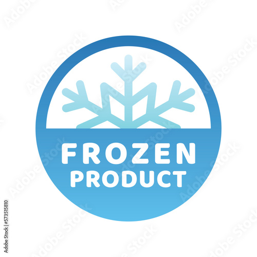 Frozen food vector label. Product stamp with snowflake.