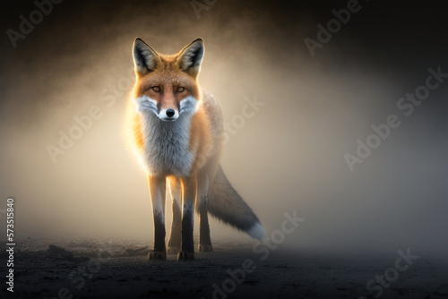 fox with fog. generative ai