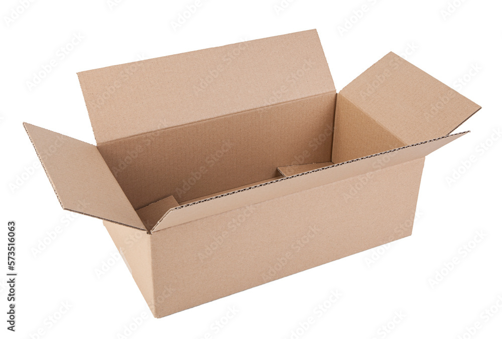 Cardboard box isolated on white background. Clipping path included.