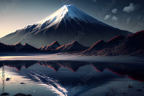 Mount Fuji, Japan, realistic. Generative Ai © Mukhlesur