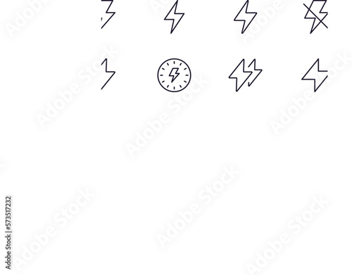 Flash vector line icon. Premium quality logo for web sites, design, online shops, companies, books, advertisements. Black outline pictogram isolated on white background