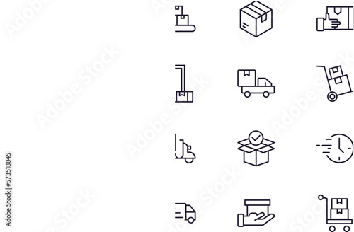 Delivery concept. Modern outline high quality illustration for banners, flyers and web sites. Editable stroke in trendy flat style. Line icon of delivery photo