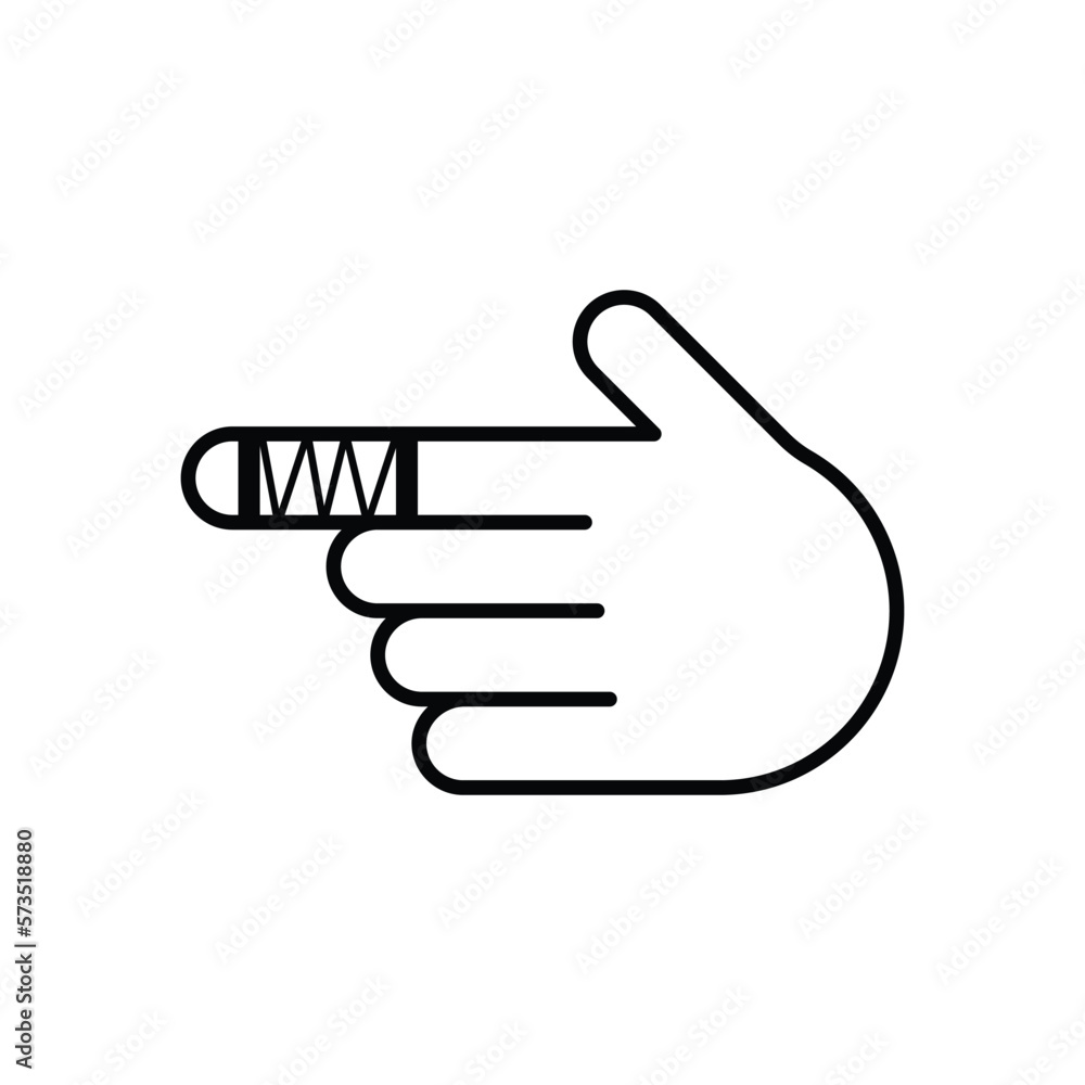 injured finger icon, finger vector, injured illustration injured finger icon, finger vector, injured illustration