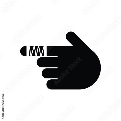 injured finger icon, finger vector, injured illustration