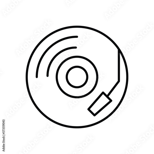 vinyl record turntable icon, audio vector, turntable illustration