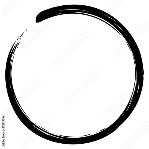 Enso Zen Japanese Circle Brush Paint Grunge Vector Logo Icon Illustration