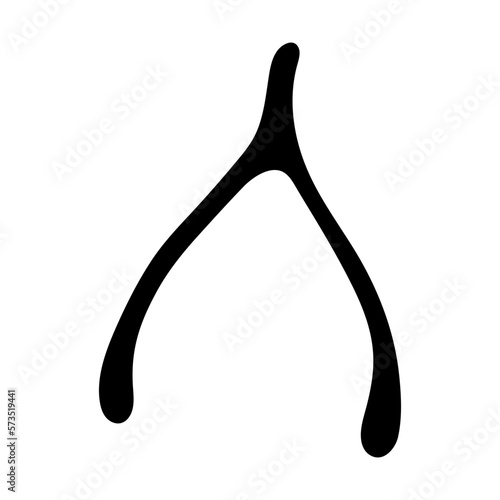 Wishbone silhouette icon for web, laser cutting and engraving isolated on white background