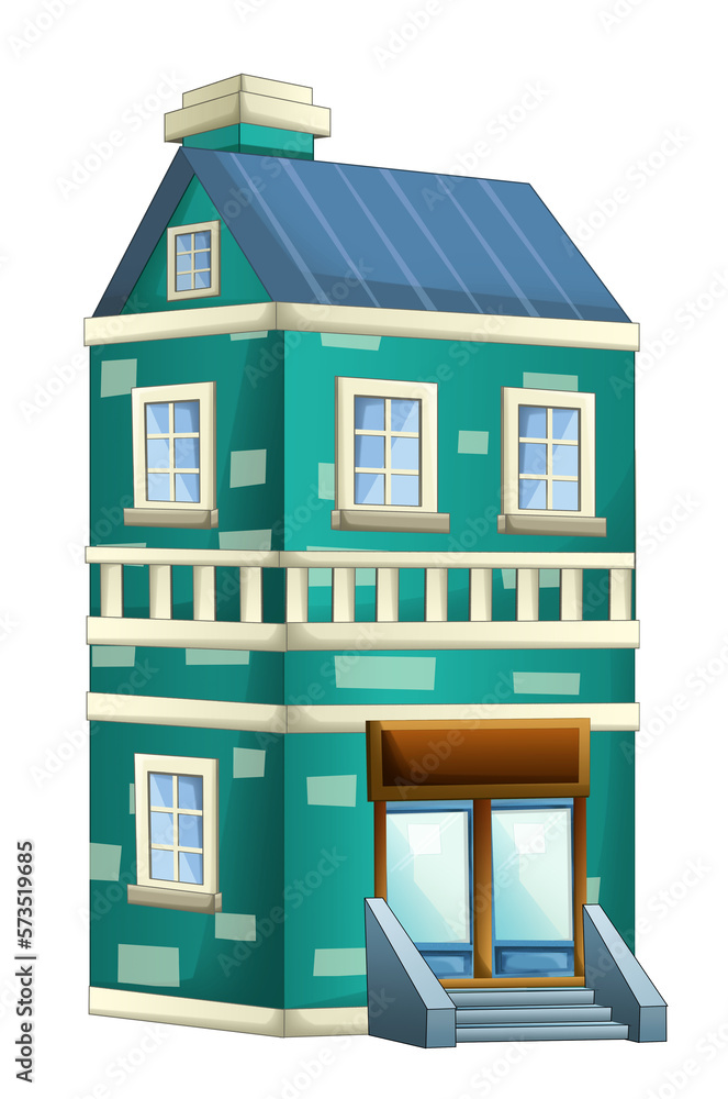cartoon scene with urban city house building isolated illustration for children cartoon scene with urban city house building isolated illustration for children