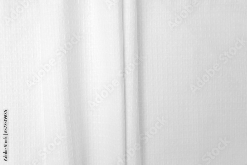 White textured cotton fabrics swatches on light background. Layered Textile Mockup