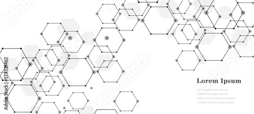 Canvas-taulu 幾何学 抽象 六角形 科学 背景 透過