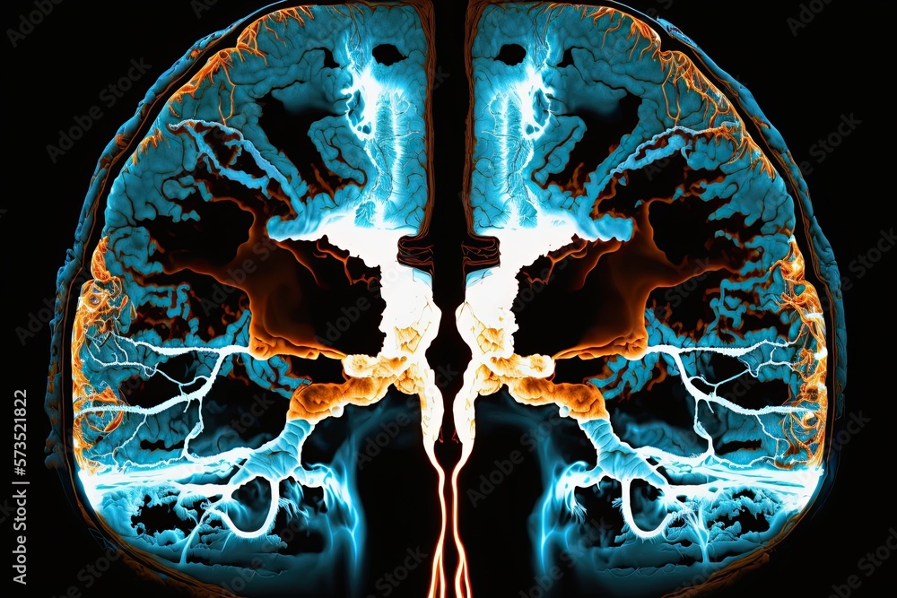 Generative AI. Illustration Visualization of computed tomography, MRI ...