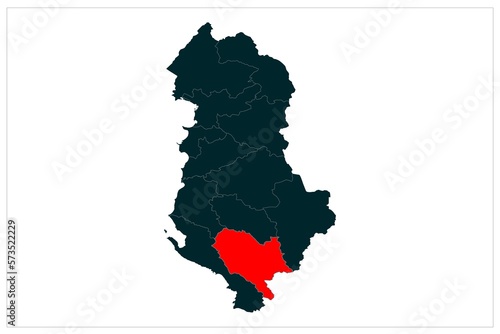 Gijrokaster Region map ilustration