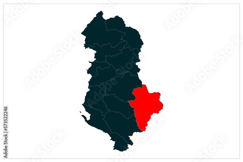 Korce Map illustration Albania map illustration