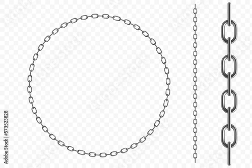 Round frame made of metal chain