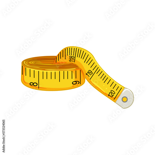 scale yellow measuring tape cartoon vector illustration