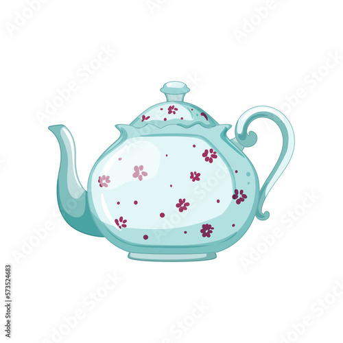 traditional vintage teapot cartoon vector illustration