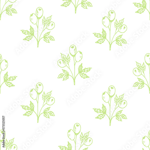 Seamless pattern with spring plants