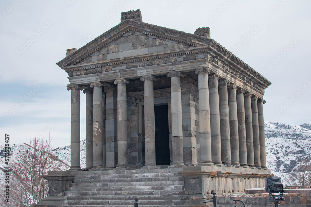 Fototapeta premium Old temple. The pagan temple of Garni in Armenia. Sights of Armenia