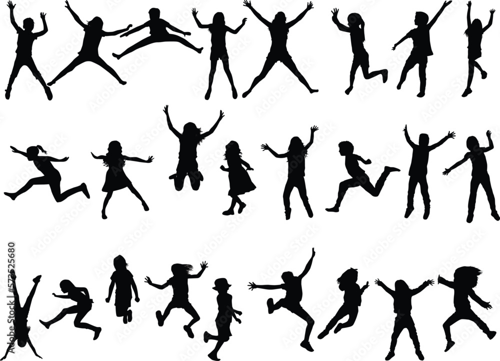 People jump vector silhouette. People jump vector silhouette.