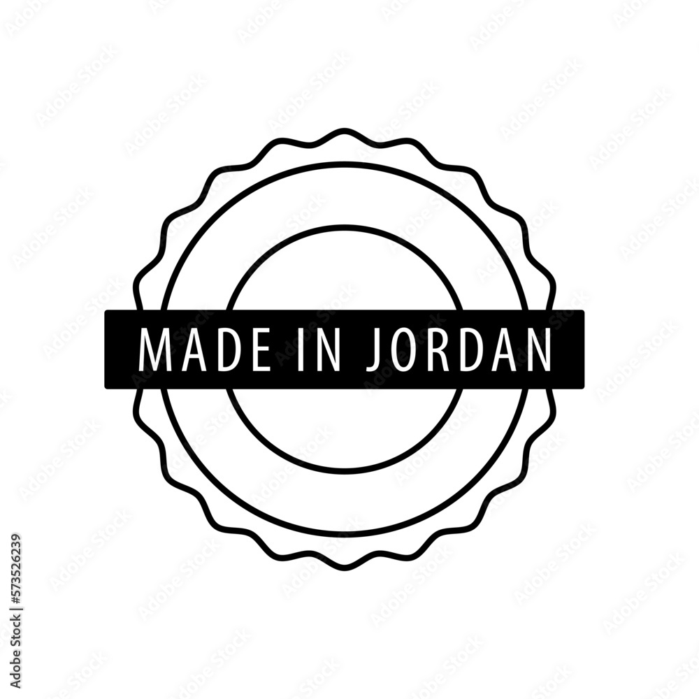 Made in Jordan stamp icon vector logo design template Made in Jordan stamp icon vector logo design template