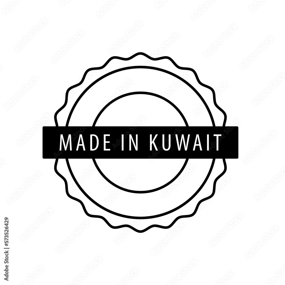 Made in Kuwait stamp icon vector logo design template Made in Kuwait stamp icon vector logo design template