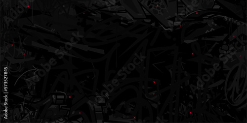 Totaly Dark Black Abstract Flat Urban Street Art Graffiti Style Vector Illustration Template Background