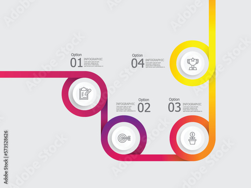horizontal timeline infographic element report
