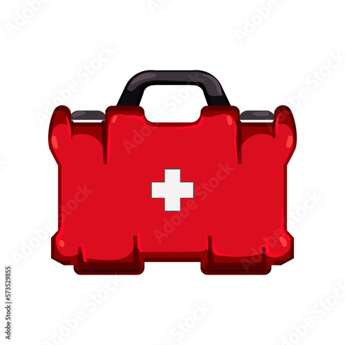 cross first aid kit cartoon vector illustration