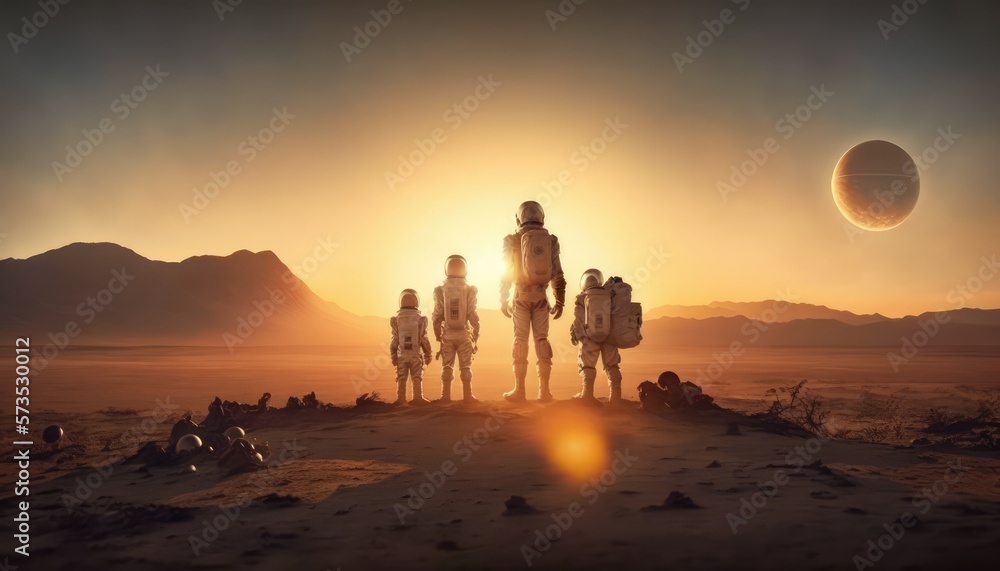 Astronaut on the dry surface of mars made with generative ai Astronaut on the dry surface of mars made with generative ai