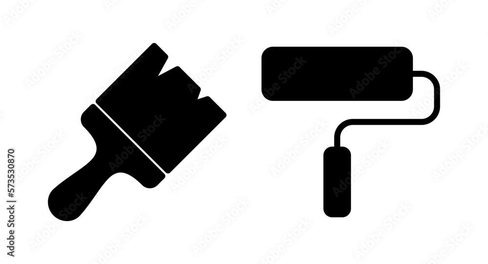 Paint icon vector illustration. paint brush sign and symbol. paint roller icon vector Paint icon vector illustration. paint brush sign and symbol. paint roller icon vector