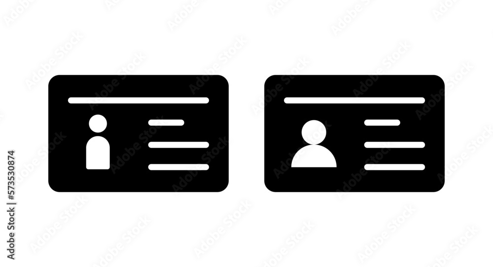 License icon vector illustration. ID card icon. driver license, staff identification card License icon vector illustration. ID card icon. driver license, staff identification card