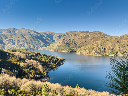 View to Homem River located in Campo do Geres, Terras de Bouro, in Peneda-Geres National Park, northern Portugal photo