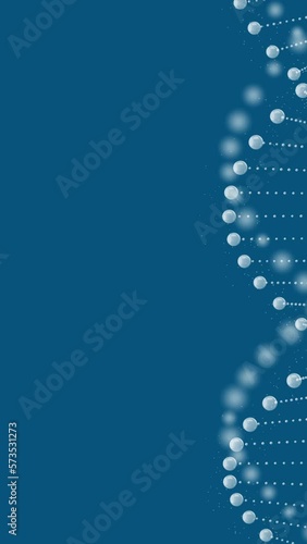Wallpaper Mural Abstract DNA double helix animation - blue background. Glowing rotating 3D DNA double helix - Medical and Science concepts. Seamless loopable vertical background. Torontodigital.ca
