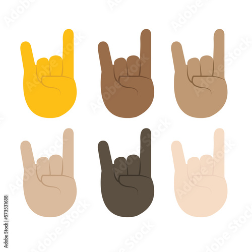 Sign of the Horns Rock on hand vector emoji
