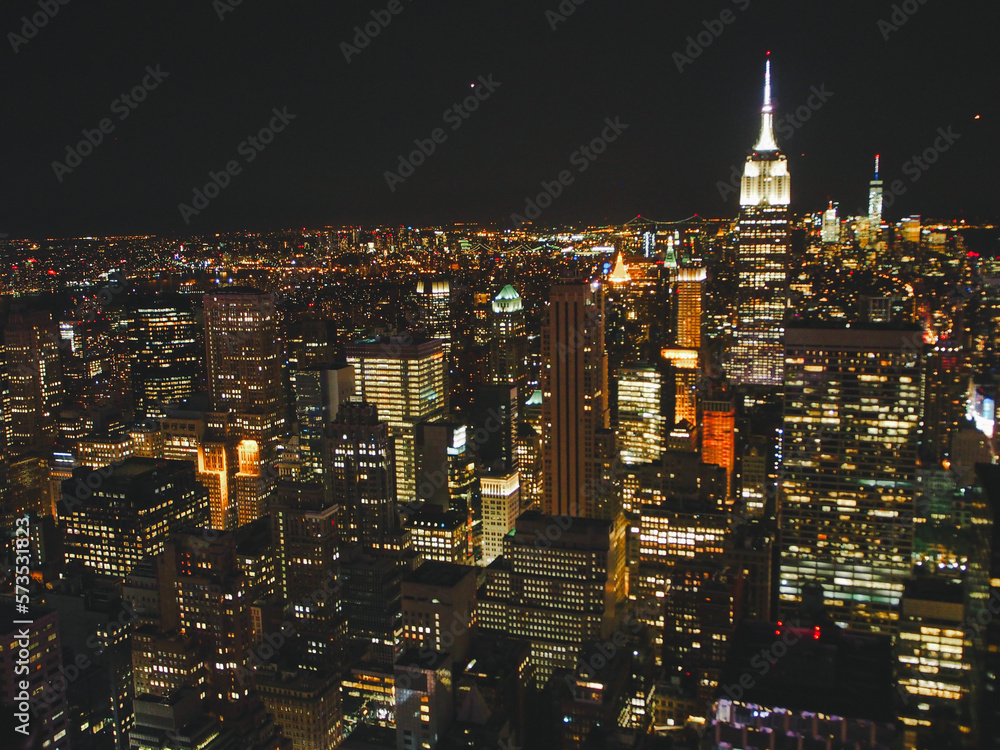 ニューヨーク　トップオブザロックの夜景