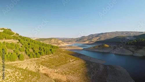 Aerial over the Reservoir of Iznájar, Córdoba, Spain