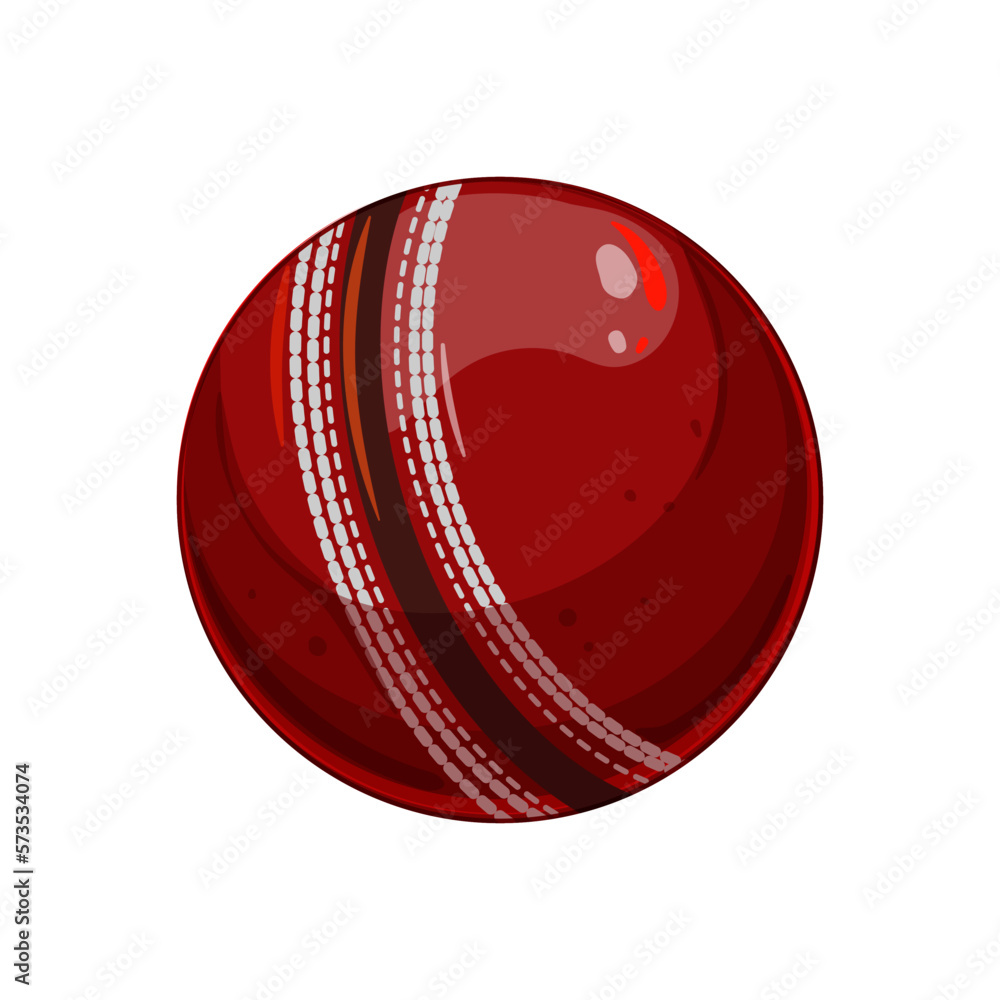 cricket ball sport cartoon vector illustration Stock Vector Adobe Stock